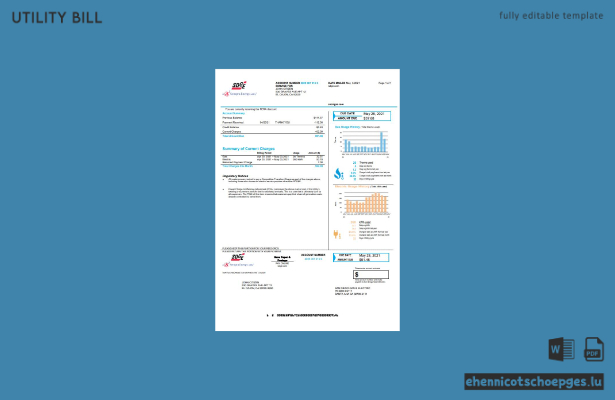 USA Kalifornien San Diego Gas and Electric (SDGandE) Beispielrechnungsvorschau